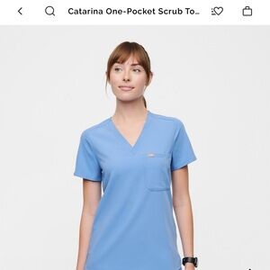 FIGS L Ceil Blue Catarina Scrub Top! Like NEW